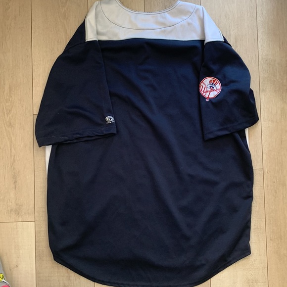 NEW YORK YANKEES jersey XL blue white gray Embroider lettering - Picture 8 of 10